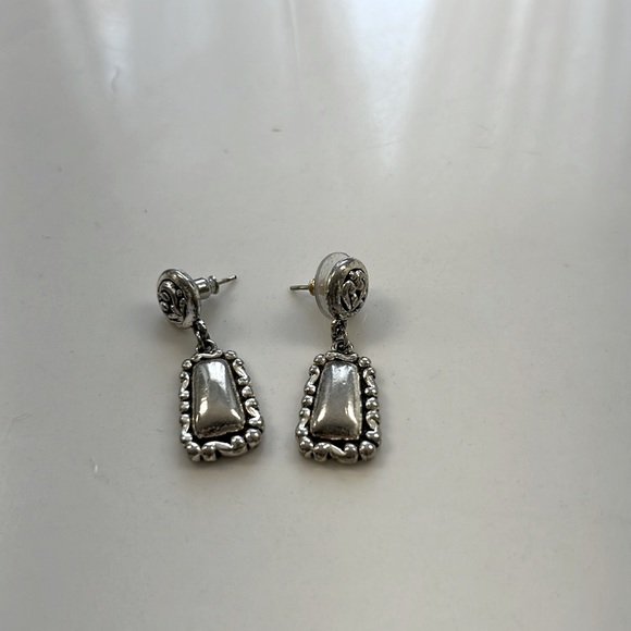 Silver plated drop earrings - Picture 2 of 4